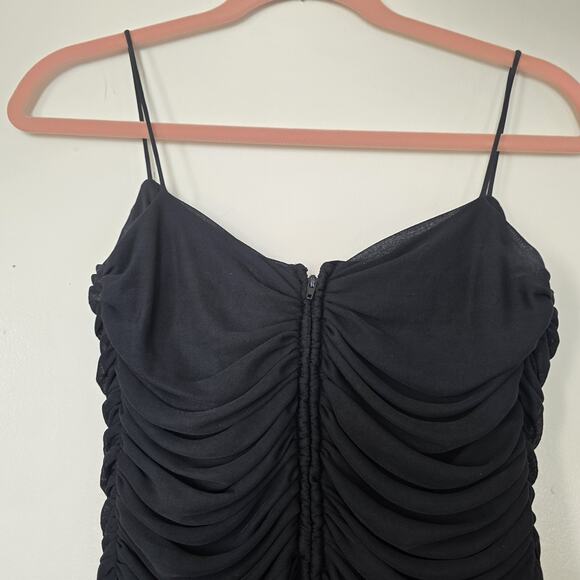 Vintage Tadashi Shoji Ruched Black Mini Dress Women S Gothic Whimsigoth Prom HOC - Picture 12 of 12